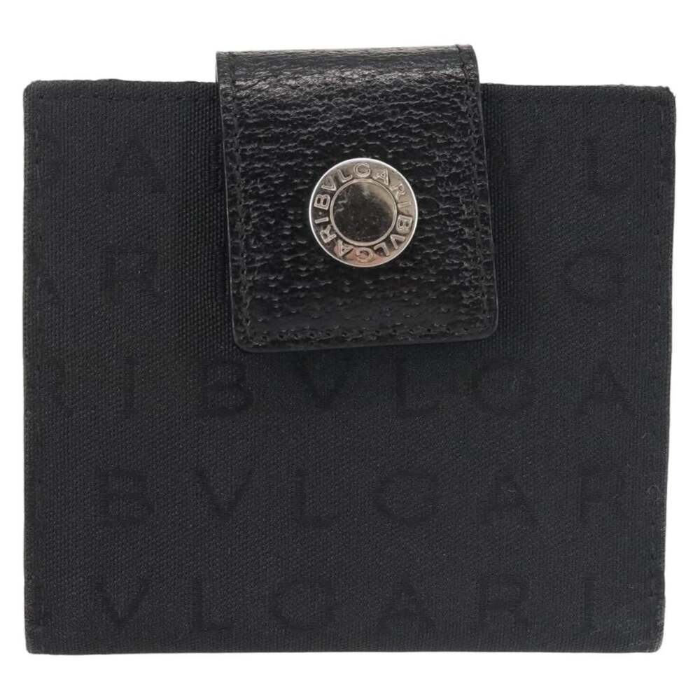 Bvlgari Canvas Logo Mania Bifold Wallet Black